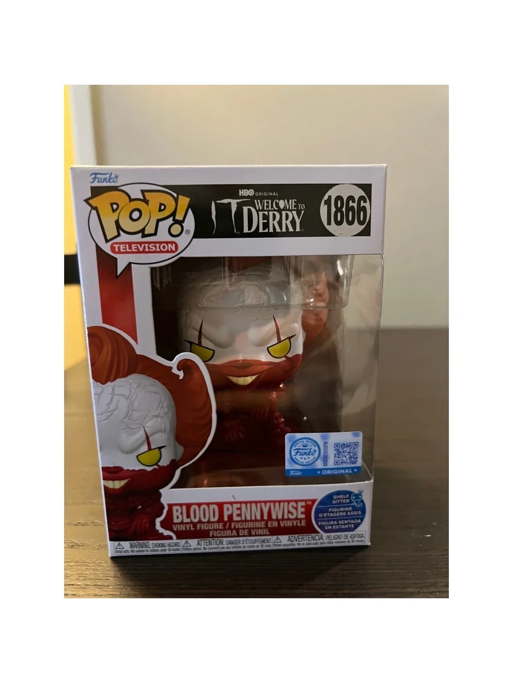 EXCLUSIVE Bloody Pennywise Shelf Sitter Funko Pop #1866 It Welcome to Derry HBO